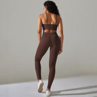Hamidou-Conjunto de ropa deportiva de dos piezas para mujer, Leggings de cintura alta para gimnasio, Top corto, trajes deportivos de Fitness, ropa deportiva con lavado ácido - details 23