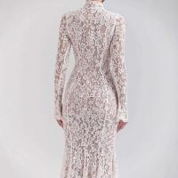 Elegante Vestido de Cautiva con Encaje de Manga Larga Estilo Bodcon Sin Acolchado para Mujeres - details 5