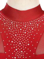 Elegante Traje de Patinaje de Hielo para Mujeres Leotardo de Ballet de Malla Transparente sin Mangas Traje de Baile Lírico Contemporáneo - details 36
