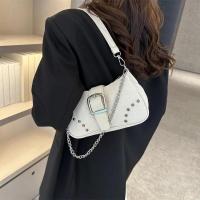 Bolso Retro Simple para axila, bolso de hombro informal de tendencia a la moda, bolso cruzado con textura informal de lona para mujer - details 9