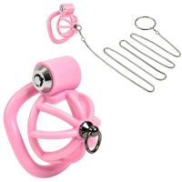 Jaula masculina, juego de jaula de castidad para pájaros, cinturón con cerradura, 5 anillos, sujeción del pene, esclavo, juguete sexual masculino - details 0
