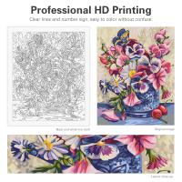 RUOPOTY-pintura por números para principiantes, cuadro de flores, manualidades para decoración del hogar, 40x50cm - details 0