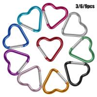 Mosquetón de aluminio con hebilla en forma de corazón, llavero colgante con Clip para botella de agua, accesorios de escalada, Kit de viaje, 6 piezas - details 3