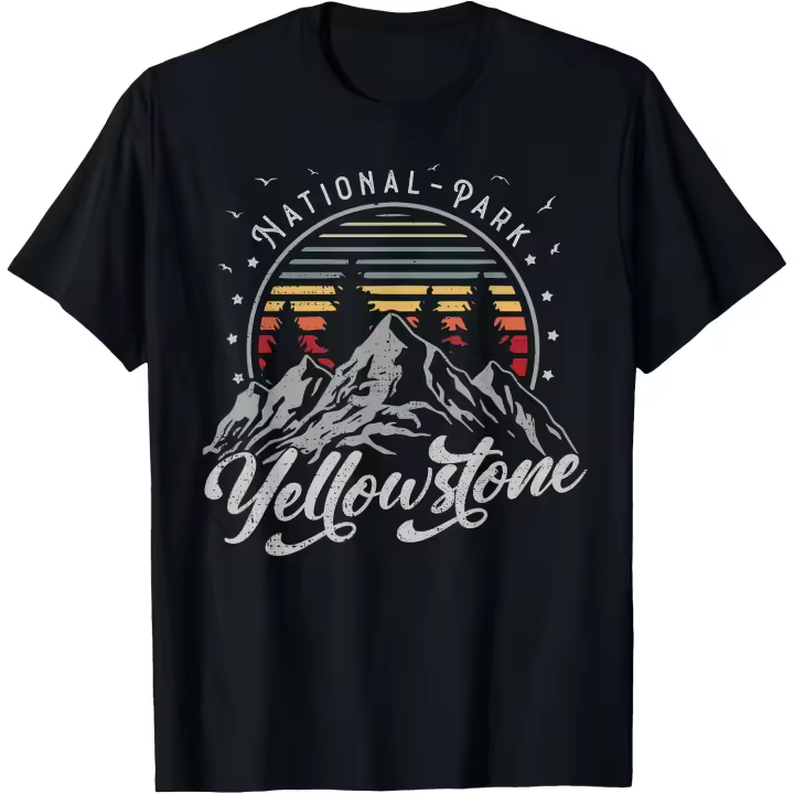 Camiseta Retro Yellowstone National Park US Vintage Yellowstone para hombre - 1