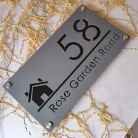 Placa de Número de Casa Moderna de Acrílico Cortado Láser Personalizado - details 9