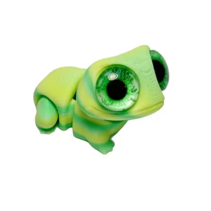 Bonitos ojos grandes, adorno de ranas impresas en 3D, dibujos animados realistas, modelo de rana impresa en 3D, estatuilla artesanal, juguete de rana impreso en 3D - 1