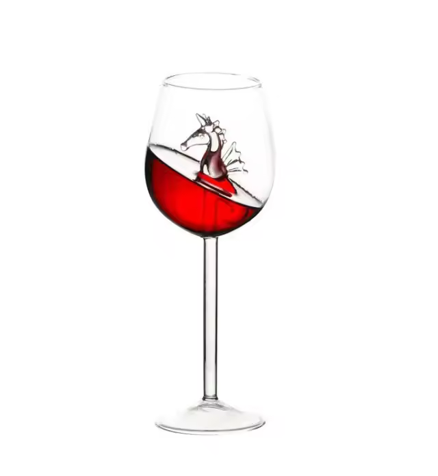 Copa de vino con forma de tiburón, whisky, champán, colas de cristal, decoración de cena, copas de flautas para fiesta, 2 uds. - 1