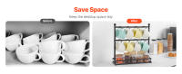 SucceBuy Soporte para tazas de café, 16 ganchos, soporte para tazas de café con base de almacenamiento, estante para tazas de 2 niveles, soporte de exhibición de acero al carbono para almacenamiento y exhibición de barra de café en el hogar, negro mate - details 1