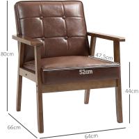 Sofá de Tres Plazas Tapizado en PU Resalto de Madera Carga de 250kg Ideal para Sala de Estar Dormitorio - details 11