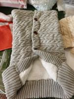 Saco de dormir de punto grueso para bebé, forro de Cachemira de imitación infantil, envoltura para recién nacido, manta para cochecito de niño - details 12