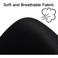 Silla de escritorio ajustable giratoria, silla de oficina con asiento de tela, silla de trabajo ergonómica sin reposabrazos, negra - details 6