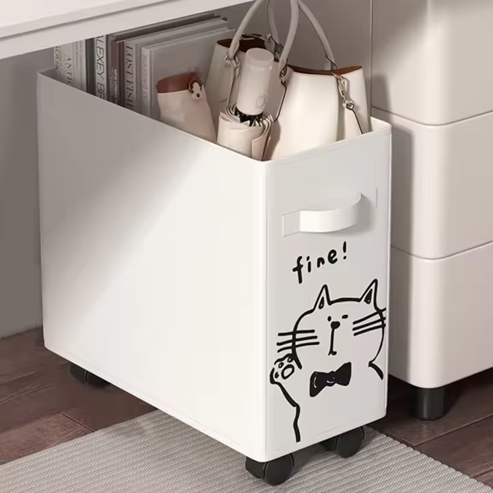 Cesta de almacenamiento para carrito de escritorio, tela Oxford, ahorro de espacio, cesta de ropa sucia plegable desmontable con ruedas a prueba de humedad - 1