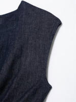OUWU- Vestidos Midi Plisados De Mezclilla Para Mujer, Vestidos Largos Sin Mangas Con Cuello Redondo A La Moda, Vestido De Fiesta Elegante Vintage Para Mujer - details 4