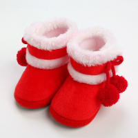 Botines suaves para bebé y niño, botas de nieve con pompón sólido, zapatos cómodos de moda, recién nacidos - details 8
