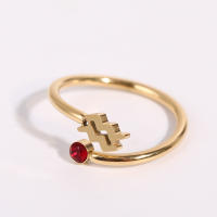 Anillo de Zodiaco Ajustable Miravia Anillo de Constelación con Circonio y Piedra Natal, Regalo Astrológico para Mujer/Hombre, Acero Titanio, 12 Signos del Horóscopo, Anillo Abierto de Moda - details 7