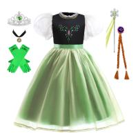 Disfraz de princesa Anna verde para niñas pequeñas, disfraz de Halloween, vestido elegante para fiesta de cumpleaños, vestido de carnaval - details 31
