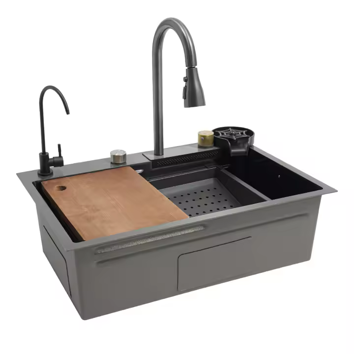 Fregadero de Acero Inoxidable de 304 Diseño de Cascada para Cocina y Bar - 1