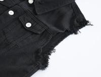 Moda Hombres Primavera Verano Otoño Denim Chaleco,Negro Casual Chalecos Chalecos,Chaleco de la Juventud de refrigeración Chalecos,Chaqueta de trabajo Chalecos - details 5