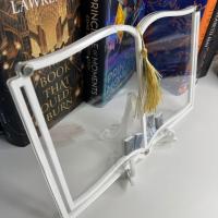 Estante de acrílico para libros, expositor transparente y práctico, decoración de soporte para libros, estante de organización Vertical blanco/negro para el hogar - details 5