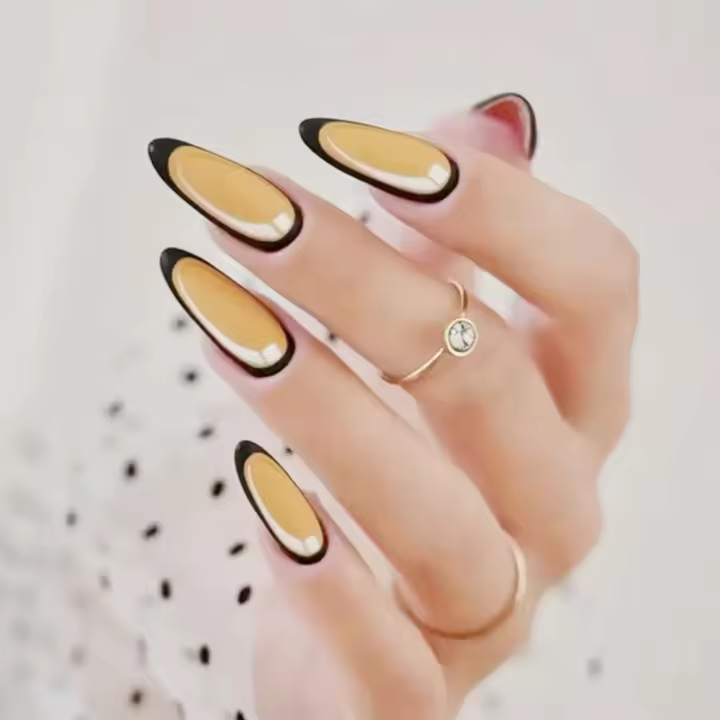 24pcs Uñas Postizas Grandes Almendra Blancas Cubiertas Completas Detallables Fáciles de Usar para Manicura - 1