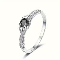 Anillo de plata ligero de lujo con circonita amatista para mujer, anillo con temperamento de gema de moda simple europea y americana - details 5