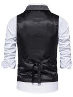 Chaleco elegante en espiga para hombre, para banquetes de negocios y bodas, chaleco informal elegante y cómodo para hombre - details 15