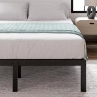 150x190 cm - Altura 36 cm con almacenamiento debajo de la cama - Estructura de cama de plataforma de metal con soporte de listones de acero - Negro - details 4