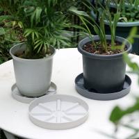 Maceta redonda de plástico para oficina, bandeja móvil antipodrido, chasis de planta en maceta, transpirable y reutilizable - details 1