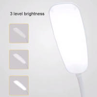 Luz led de carga USB para libros, lámpara de lectura con atenuación táctil, brillos 3, para mesita de noche, iluminación de campamento de regalo - details 3