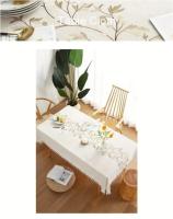 Elegante mantel de lino con diseño de plumas lavable perfecto para picnics, camping, bodas, fiestas de Navidad, Acción de Gracias, - details 3
