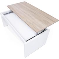Mesa de Centro Elevable Mueble de Sala Blanco Brillante Medidas 102 cm (Ancho) x 43/52 cm (Alto) x 50 cm (Fondo) - details 16