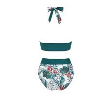 Bikini con estampado floral para mujer, traje de baño de dos piezas, de cintura alta, para adolescentes - details 28
