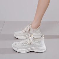 Zapatillas de deporte a la moda para mujer, zapatos informales de malla transpirable con tejido de mosca, suela suave hueca, para exteriores - details 14