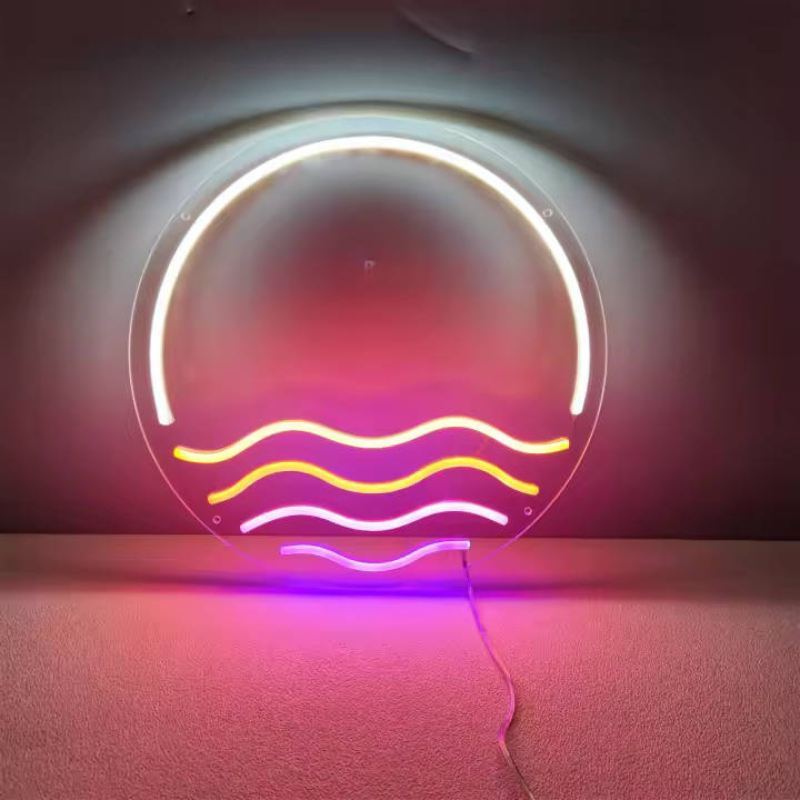 Letrero de neón de puesta de sol, luz Led para decoración de pared del dormitorio, letrero de luz de neón USB, decoración estética para sala de estar, Hotel, regalo de decoración de habitación de bebé, lámpara de mano - 1
