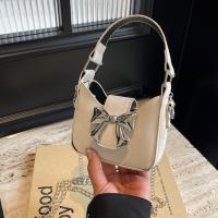 Bolso informal de piel sintética con hebilla y lazo para mujer, bolso de mano de Color sólido, bolso de cubo plateado, Mini bolso cruzado, bolso de hombro para mujer y niño - details 1