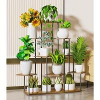 8 Niveles 131cm Estante para Plantas de Madera y Metal Estante de Esquina para Múltiples Macetas Soporte para Plantas Interior Adecuado para Exterior, Balcón, Sala, Oficina, Negro - details 30