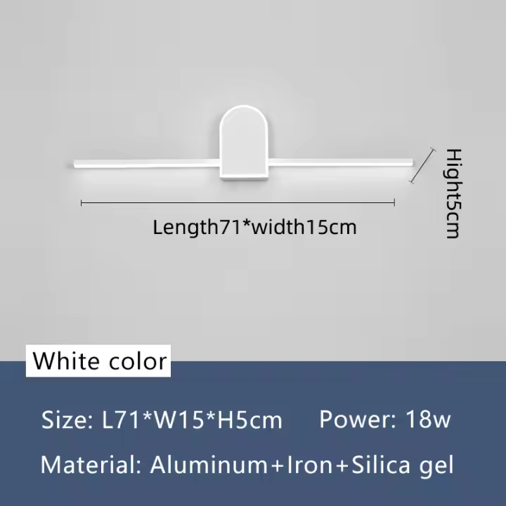 NEO Gleam-luz frontal para espejo de baño, luces Led modernas para espejo de pared, candelabro blanco y negro, L70, 90, 110cm - 1