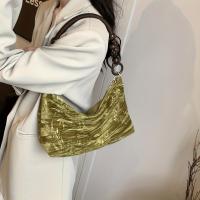 Elegante bolso de hombro de terciopelo con correa de cuentas - Diseño elegante de nubes, cierre de cremallera, forro de poliéster suave, disponible en negro y verde, elegante bolso de mujer para uso diario - details 5