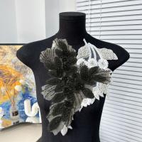 Pegatinas elegantes con bordado de flores, apliques de ropa de poliéster DIY, parches para coser multifuncionales exquisitos, vestido de noche - details 8