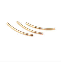 20 piezas, 25MM, 30MM, 35MM, 18K, Color dorado, latón, pulseras arqueadas lisas, tubo, suministros para fabricación de joyas, accesorios Diy - details 19