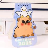 Mini Capybara-Calendario de mesa de dibujos animados, decoración de escritorio, espiral creativa, plan, regalo del Día de los niños, 2025 - details 2