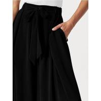 Mujeres lisas elegantes y con estilo, pantalones sueltos cómodos, pantalones de pierna ancha con cordón de cintura alta para verano - details 4