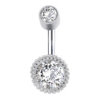 Piercing de ombligo de acero quirúrgico, 14g, 1,6mm, 316l, Bola de túnel, 2022, 14g, 1 unidad - details 1