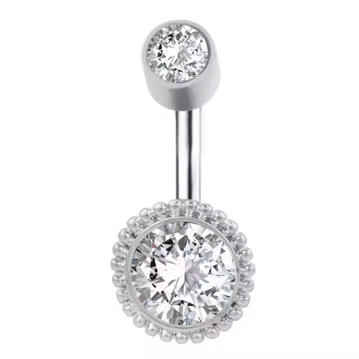 Piercing de ombligo de acero quirúrgico, 14g, 1,6mm, 316l, Bola de túnel, 2022, 14g, 1 unidad - 1
