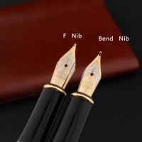 Pluma estilográfica de Metal 388 de alta calidad, papelería negra dorada para estudiantes, suministros escolares de oficina, bolígrafos de tinta de regalo - details 6