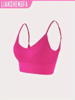 Sujetador deportivo clásico sin espalda con cuello halter y yoga acanalado de punto para cultivo de cabello. - details 0