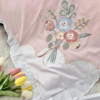 Funda nórdica de algodón puro con grapas largas, elegante, estampado reactivo, teñido, juego de cama y fundas de almohada planas - details 8