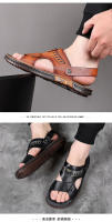 Primera capa de cuero de vaca sandalias de los hombres de cuero genuino playa verano de doble propósito cómodo fresco zapatillas casual antideslizante desgaste exterior sandalias de los hombres - details 15