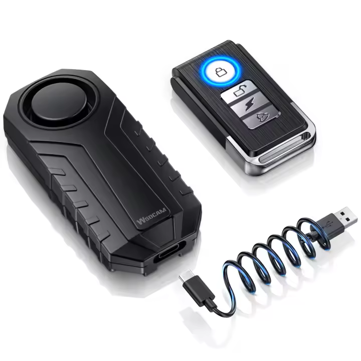 Bicicleta Alarma USB-C Recargable Impermeable Motocicleta Eléctrica Scooter Bicicleta Seguridad Antirrobo Sistema de Alarma - 1