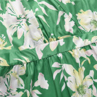Vestidos largos con cuello en V para mujer, sin mangas, cintura alta, playa, Maxi, estampado verde S - details 15